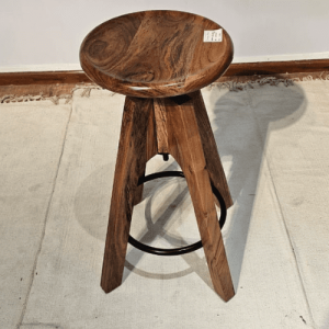 Adjustable solid wood bar stool