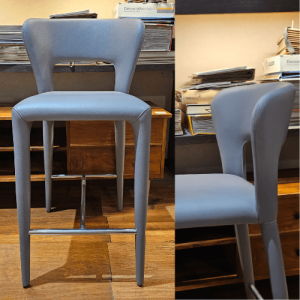 Elegant grey leatherette Bar chair