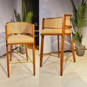 Rattan with wooden Bar Chair