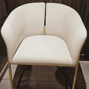 Back Supported c Shaped Wooden Bar Chair.