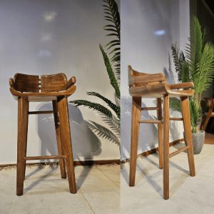 Raw Wooden Bar Chair