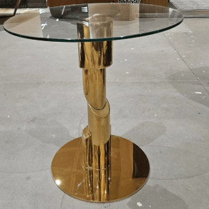 Luxurious coffee table with circular glass top