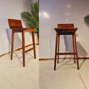 Semi Angular Wooden Bar Chair