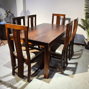 Six Seater Dining Table and Six Dining Chairs
