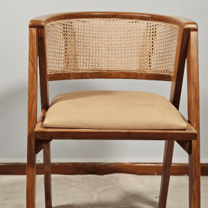 WOOD & RATTAN CHAIR