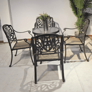 Aluminum black color Outdoor dining table set