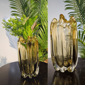 Gradient Amber Glass Vase