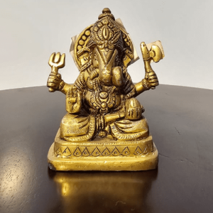 Golden color Brass Lord Ganesh Statue