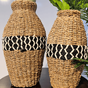 DENOVA Conical Seagrass Flower Vase set of 2